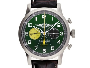 G. GERLACH PILOT CHRONOGRAF ZIELONY