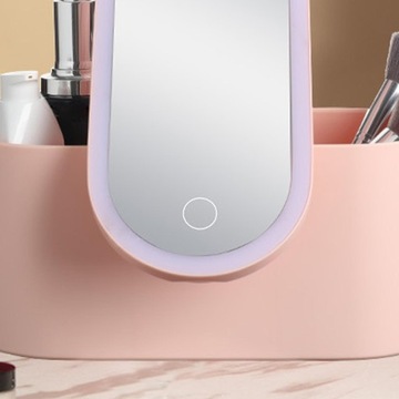 Компактный органайзер для макияжа, сенсорная ручка-зеркало, розовый