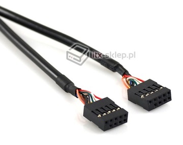 Kabel USB wewnętrzny 9pin F-F żeńsko-żeński 55cm