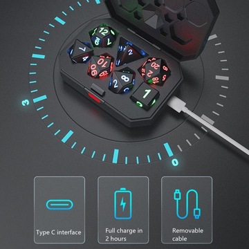 wkv-7 шт. ИГРОВЫЕ КОСТИ СВЕТОДИОДНОЕ ОСВЕЩЕНИЕ