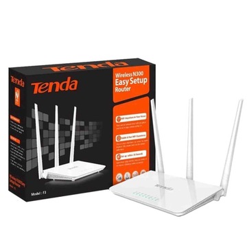 Tenda F3 router WiFi 2,4GHz, 300Mb/s, 4xFE, 3x5dBi