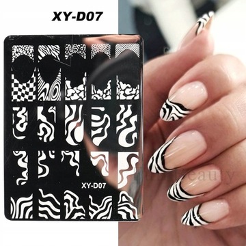 French Nail Art Stamping Plate Geometry Wave