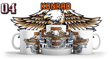 KUBEK HARLEY DAVIDSON + IMIE + KARTONIK