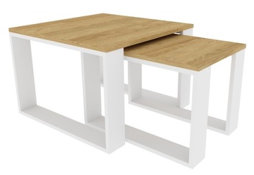 ZESTAW STOLIK KAWOWY 2w1 LOFT DĄB HIKORA NATURALNA