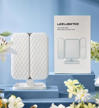 КОСМЕТИЧЕСКОЕ ЗЕРКАЛО СО СВЕТОДИОДНОЙ ПОДСВЕТКОЙ СКЛАДНОЕ ЗЕРКАЛО ДЛЯ МАКИЯЖА ПРЕМИУМ-ПРЕМИУМ