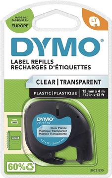 Dymo Taśmy LETRATAG 12mmx4m PRZEZROCZYSTA S0721530