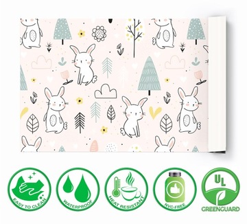 Mata ochronna na biurko 120x60 dla dzieci króliczk