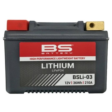 BS akumulator litowo jonowy wskaźnik LIFEPO4 BSLI-03 210A 36WH 3Ah Aprilia