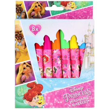 FLAMASTRY ZMYWALNE 8 KOLORÓW DISNEY KSIĘŻNICZKI 86