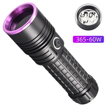 60W 365NM latarka UV High Power type-c akumulator