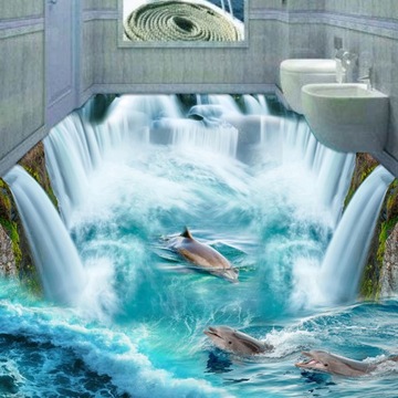 Niestandardowe 3D podłogi Mural tapety stereoskop