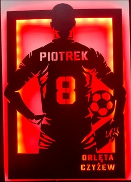 LAMPKA NOCNA LED Piłka Nożna Koszulka Piłkarska Imię+Pilot-prezent obraz 3D