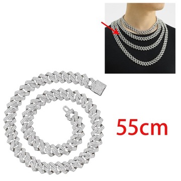 Punk Fashion Chain Punk Fashion Cuban Argent 55cm