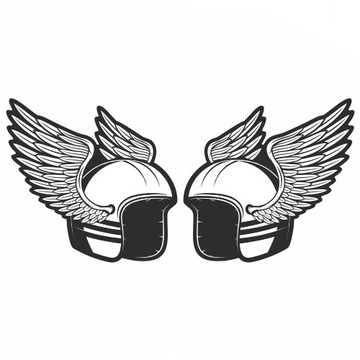 Kask z skrzydłami - naklejka