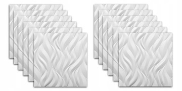Białe panele 3D Dekoracyjne PŁOMIENIE 12szt=4,32m2