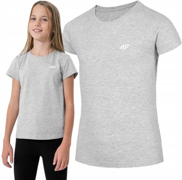 4F T-shirt Koszulka Dziewczęca Bawełniana JTSD001 > 152