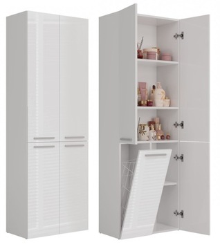 Słupek Łazienkowy z Koszem Biały 60 cm Biel Połysk