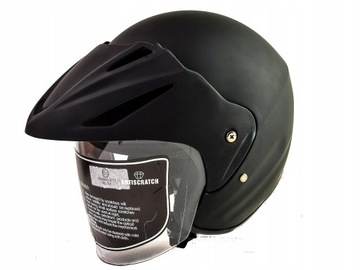 Kask Otwarty na Skuter Daszek Czarny Mat TORQ M