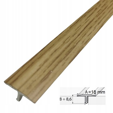 Listwa progowa T A76 profil fugowy 100 cm dąb