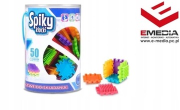 Klocki SPIKY dla Dzieci WIELOKOLOROWE 50 Elemetów
