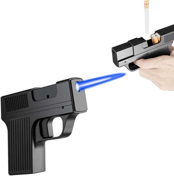PAPIEROŚNICA 10 PAPIEROSÓW ZAPALNICZKA PISTOLET