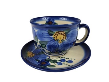 FILIŻANKA ZE SPODKIEM-CERAMIKA BOLESŁAWIEC