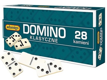 DOMINO KLASYCZNE - 28 PLASTIKOWYCH KAMIENI ELEMENTÓW - ADAMIGO