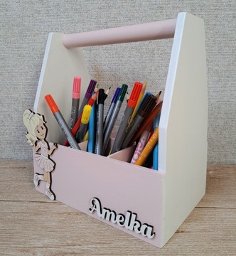 ORGANIZER PRZYBORNIK NA KREDKI 100% DREWNO