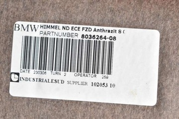 ПОТОЛКА КАБИНЫ ЧЕРНАЯ M-ПАКЕТ BMW E90 04-10