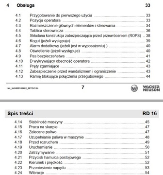 Wacker RD 16 Руководство пользователя DTR-диаграммы