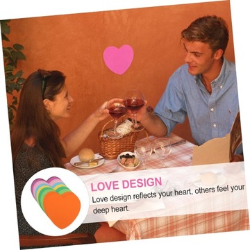 50 Sztuk W Kształcie Serca Kartonowe Przyklejone Śliczne Mini Naklejki W Ks