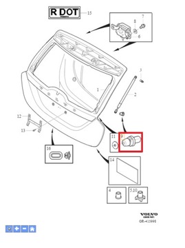 Odbój klapy bagażnika Volvo C30, V40, V60