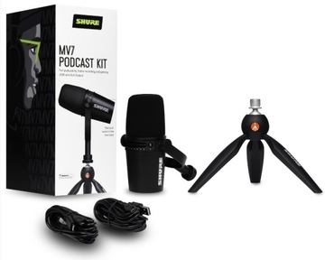 Shure MV7 mikrofon dynamiczny na USB XLR + STATYW