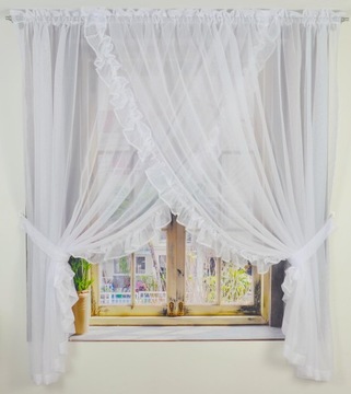 Nowa firana woal falbany 350x180cm
