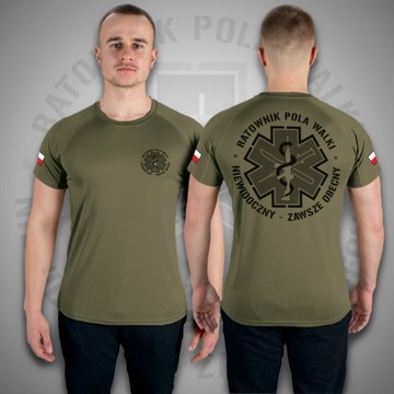 Koszulka Techniczna RATOWNIK MEDYCZNY POLA WALKI T-shirt Termoaktywny khaki