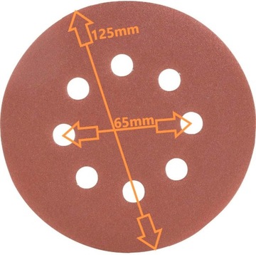 100шт НАЛИЧНАЯ БУМАГА ДИСК-ВЕЛКРО 125мм P80