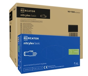 RĘKAWICE rękawiczki NITRYLOWE basic ciemny niebiski S x10