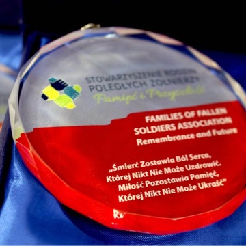 Szklany medal z nadrukiem podziękowanie nagroda