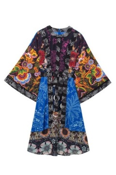 Sukienka DESIGUAL damska kimono kwiaty wiązana kobieca L