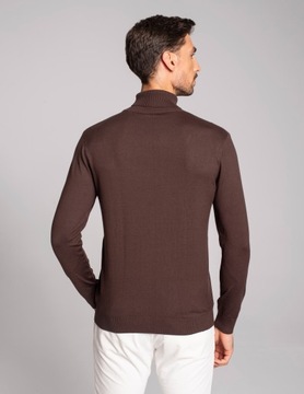 Sweter golf męski goito brąz2 XXL