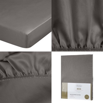 Popielate Prześcieradło gumka 200x220 NOVA3