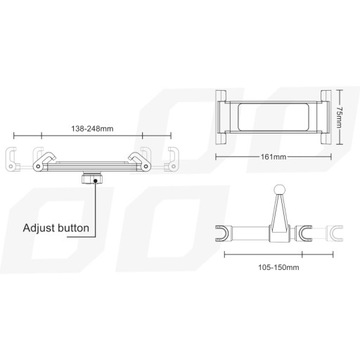 Держатель планшета в подголовнике