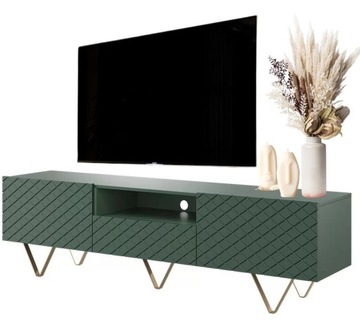Stolik szafka pod telewizor TV elegancka PÓŁKA RTV KHAKI GLAMOUR 190 CM