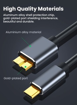 КАБЕЛЬ USB C 3.0 КАБЕЛЬ HDD, короткий, 0,5 м