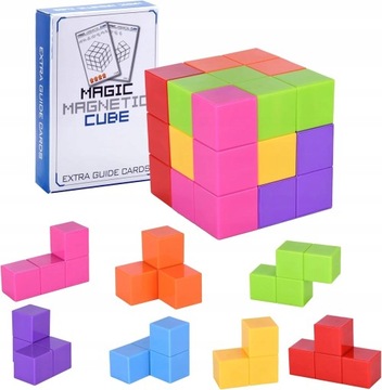 KOSTKA MAGNETYCZNA 3x3 LOGICZNA UKŁADA GRA,plastik