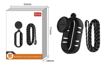 Чехол Sunnylife со шнурком для Insta360 GO3 / GOS, черный, теплорассеивающий
