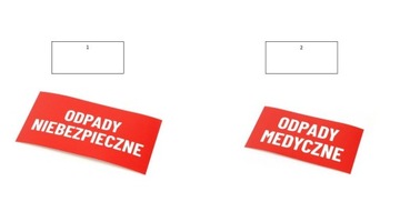 NAKLEJKA ODPADY NIEBEZPIECZNE / ODPADY MEDYCZNE