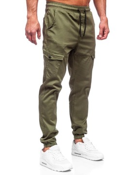 SPODNIE JOGGERY BOJÓWKI KHAKI 384 DENLEY_31/M