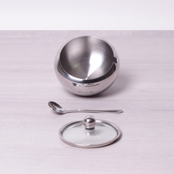 СТАЛЬНАЯ САХАРНИЦА С ЛОЖКОЙ САХАРНИЦА KAMILLE