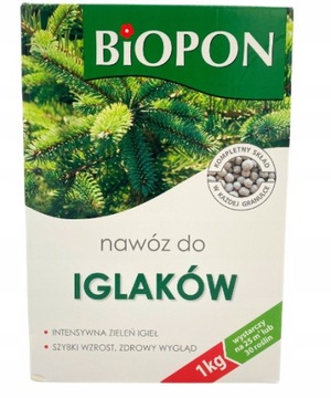 Biopon Nawóz do iglaków drzew i krzewów iglastych GRANULAT 1 KG